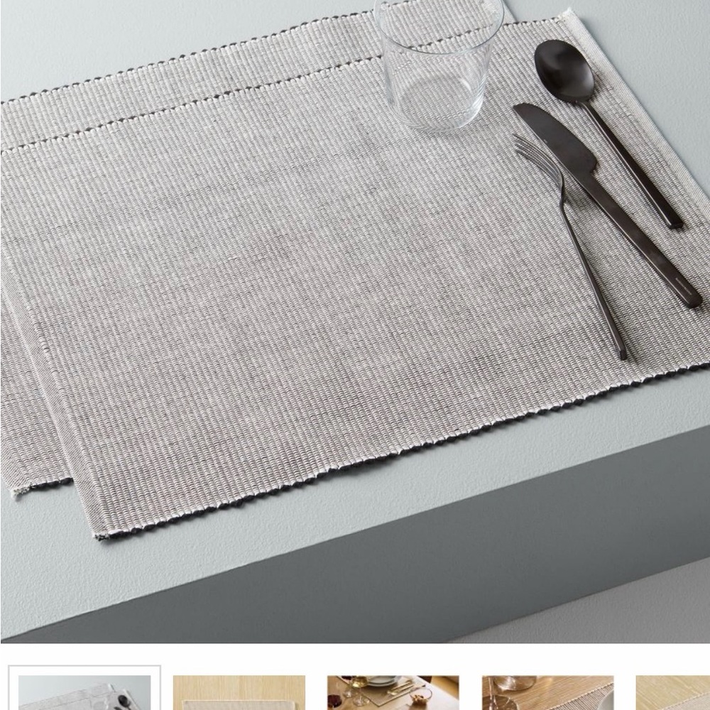West Elm Black and White 100% Cotton Placemats (8 set)
